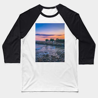 Summer Purple Sunset Sea Beach Relax Meditation Baseball T-Shirt